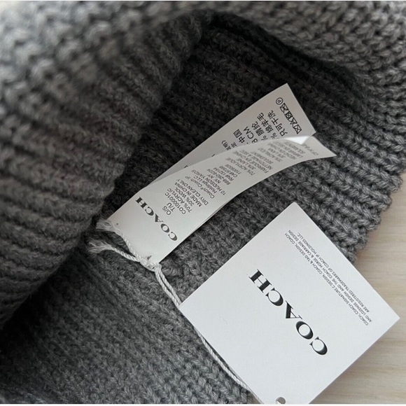 Coach Patch Logo Knit Cuff Beanie NWT color: Dove Grey🩶 - Picture 6 of 7